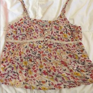 urban outfitters floral cropped tank top
